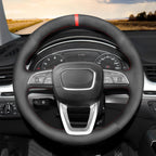 MEWANT Steering Wheel Cover for Audi A3 A4 A5 S3 S4 S5 RS Q2 SQ2 Q3 RS Q5 SQ5 Q7 SQ7 Q8 SQ8 2016-2022