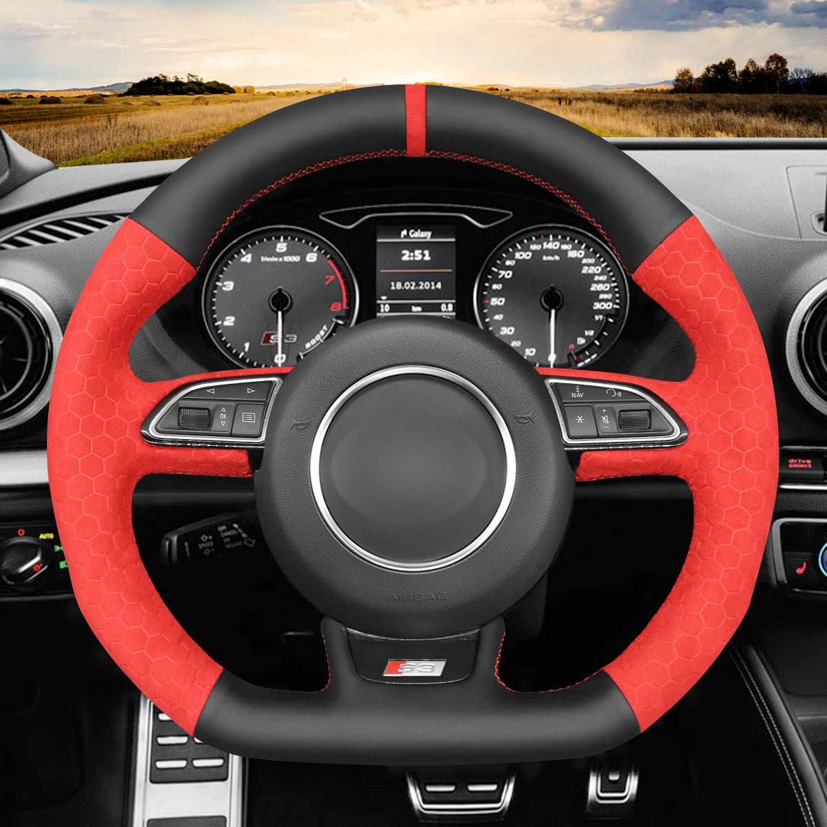 MEWANT Couvre Volant pour Audi A5 A7 RS S3 S4 S5 S6 S7 SQ5 2013-2017