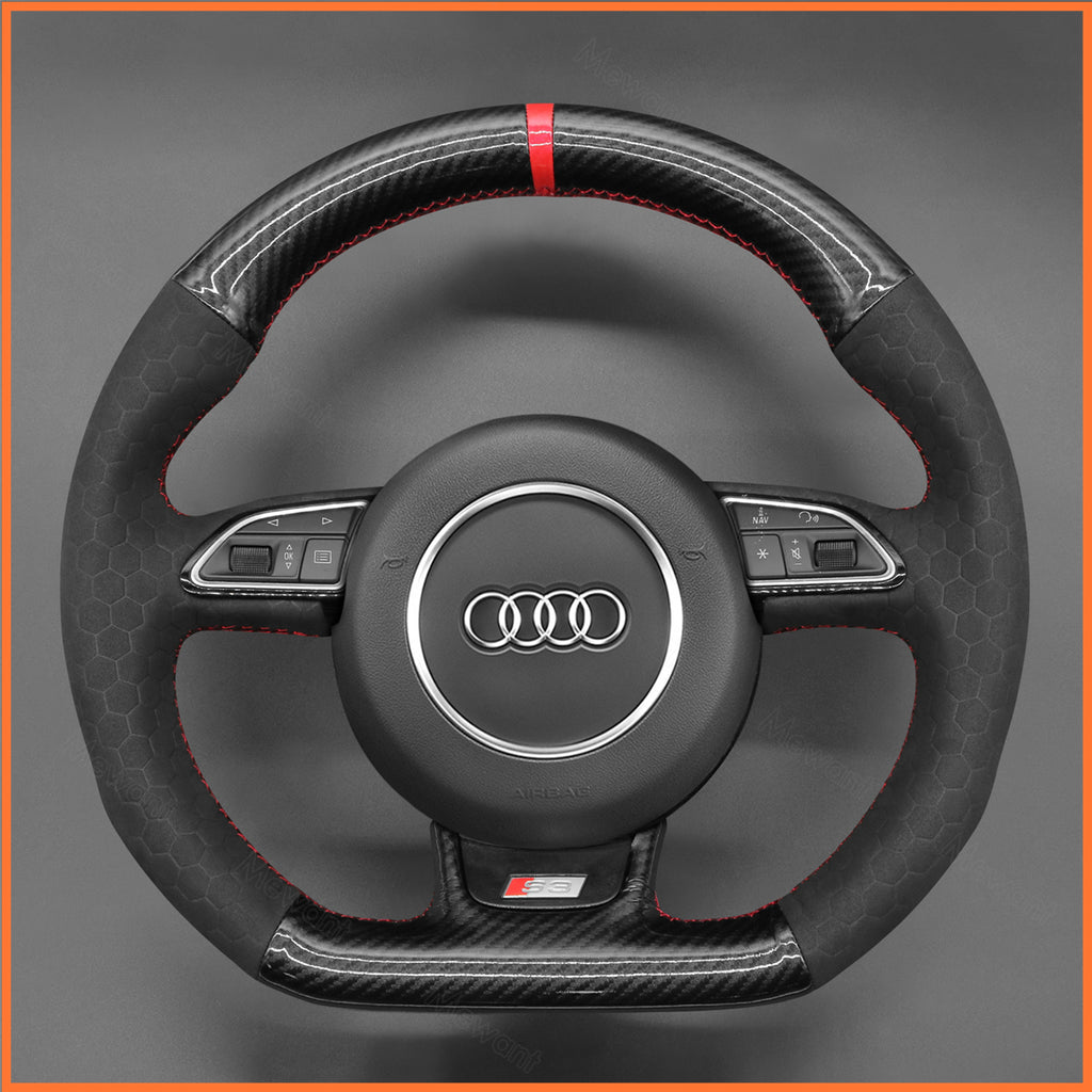 MEWANT Steering Wheel Cover for Audi A5 A7 RS S3 S4 S5 S6 S7 SQ5 2013-2017