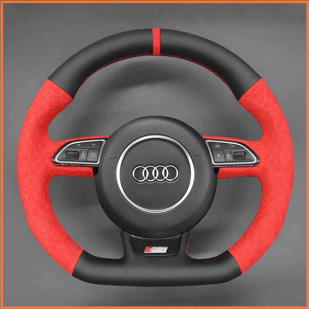 MEWANT Steering Wheel Cover for Audi A5 A7 RS S3 S4 S5 S6 S7 SQ5 2013-2017