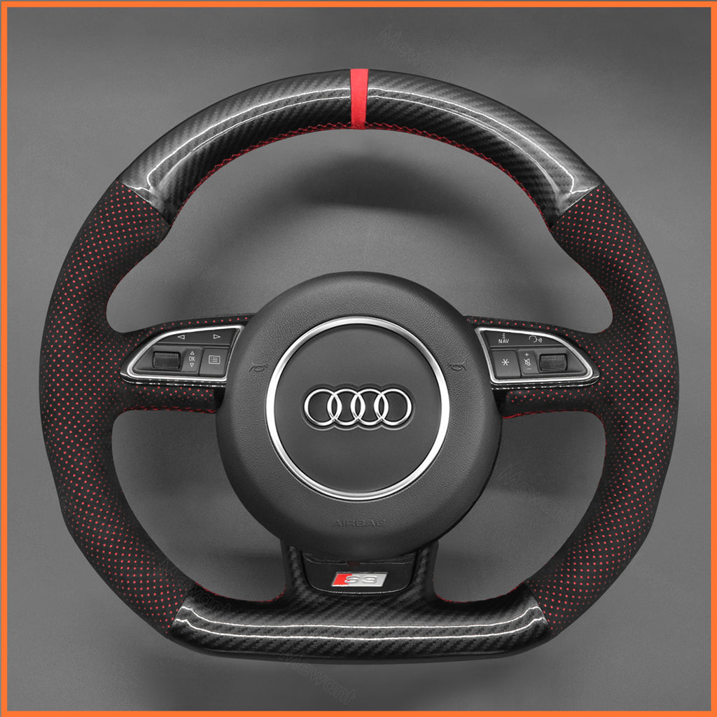MEWANT Steering Wheel Cover for Audi A5 A7 RS S3 S4 S5 S6 S7 SQ5 2013-2017