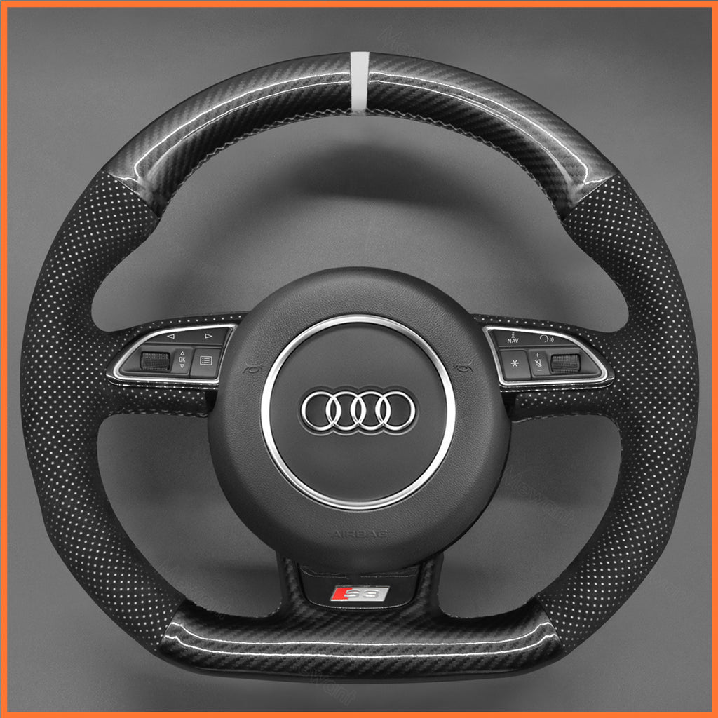 MEWANT Steering Wheel Cover for Audi A5 A7 RS S3 S4 S5 S6 S7 SQ5 2013-2017