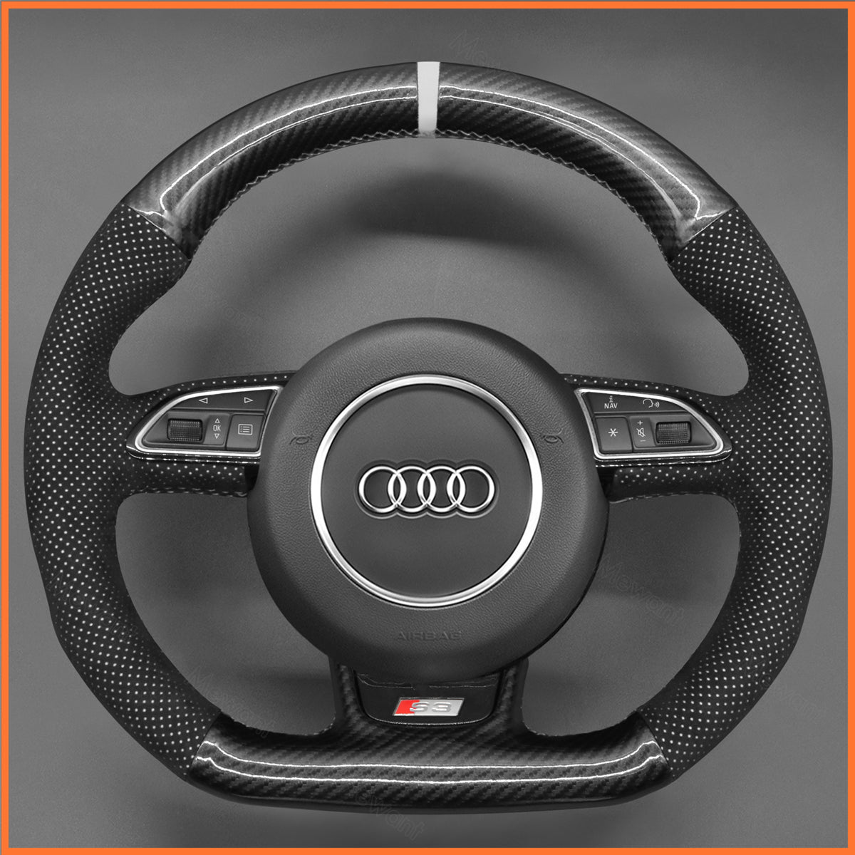 MEWANT Couvre Volant pour Audi A5 A7 RS S3 S4 S5 S6 S7 SQ5 2013-2017