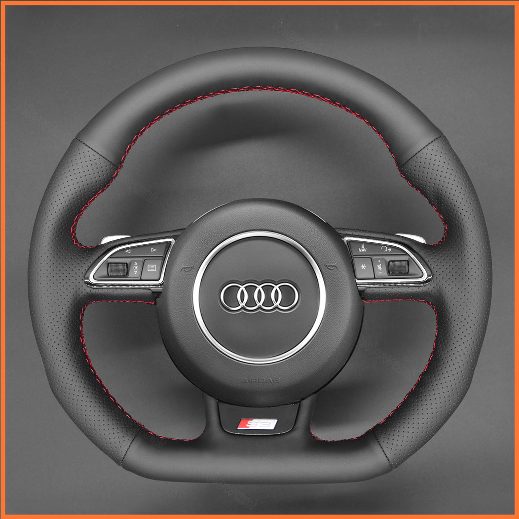 MEWANT Steering Wheel Cover for Audi A5 A7 RS S3 S4 S5 S6 S7 SQ5 2013-2017