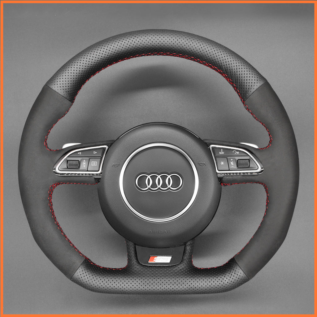 MEWANT Steering Wheel Cover for Audi A5 A7 RS S3 S4 S5 S6 S7 SQ5 2013-2017
