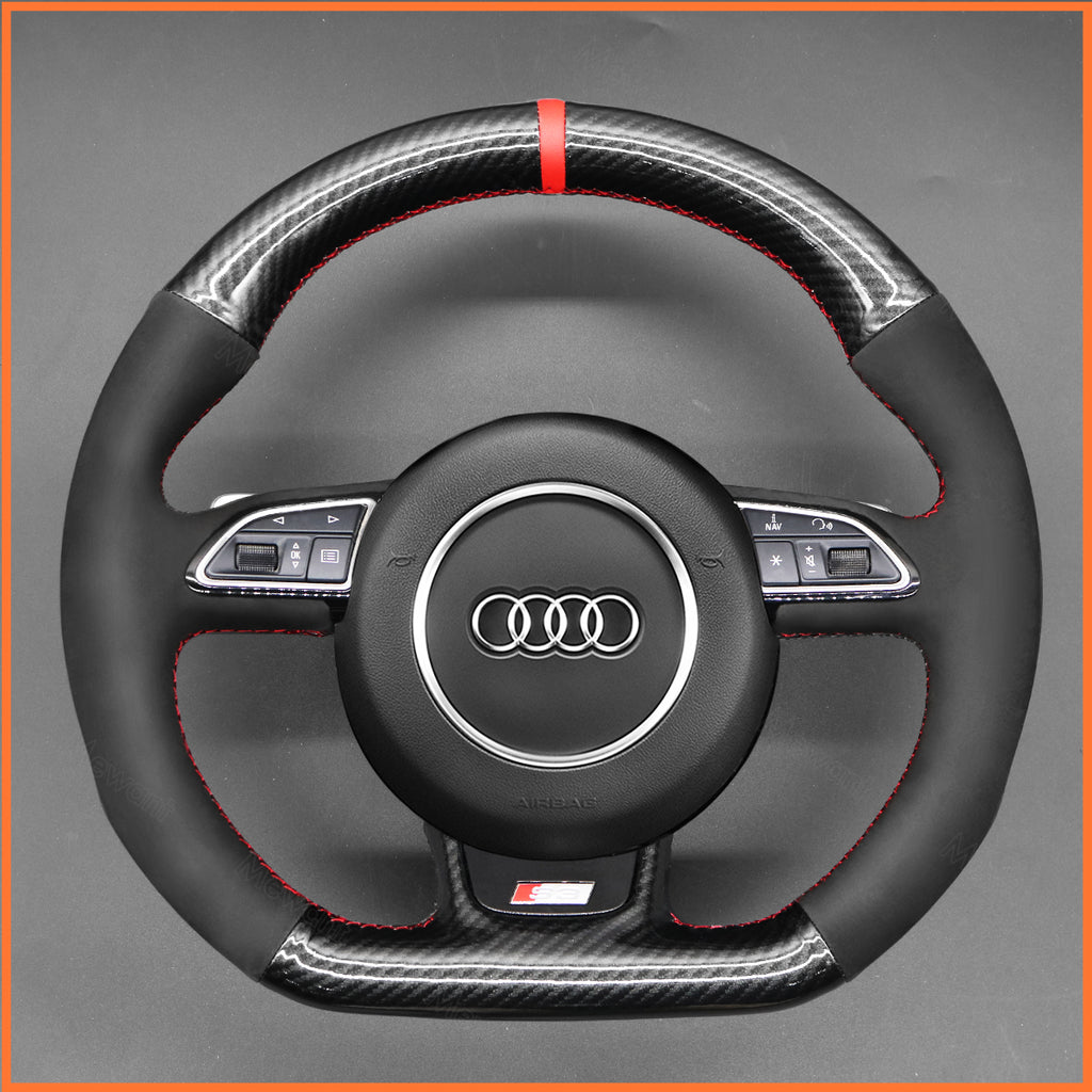 MEWANT Steering Wheel Cover for Audi A5 A7 RS S3 S4 S5 S6 S7 SQ5 2013-2017