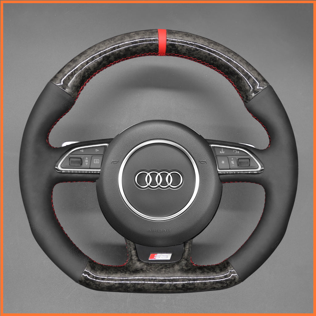 MEWANT Steering Wheel Cover for Audi A5 A7 RS S3 S4 S5 S6 S7 SQ5 2013-2017