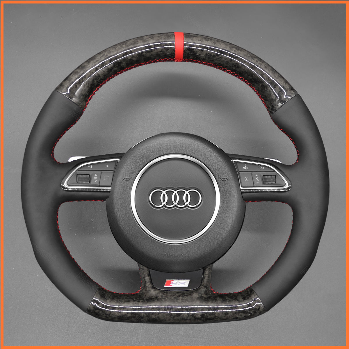 MEWANT Steering Wheel Cover for Audi A5 A7 RS S3 S4 S5 S6 S7 SQ5 2013-2017