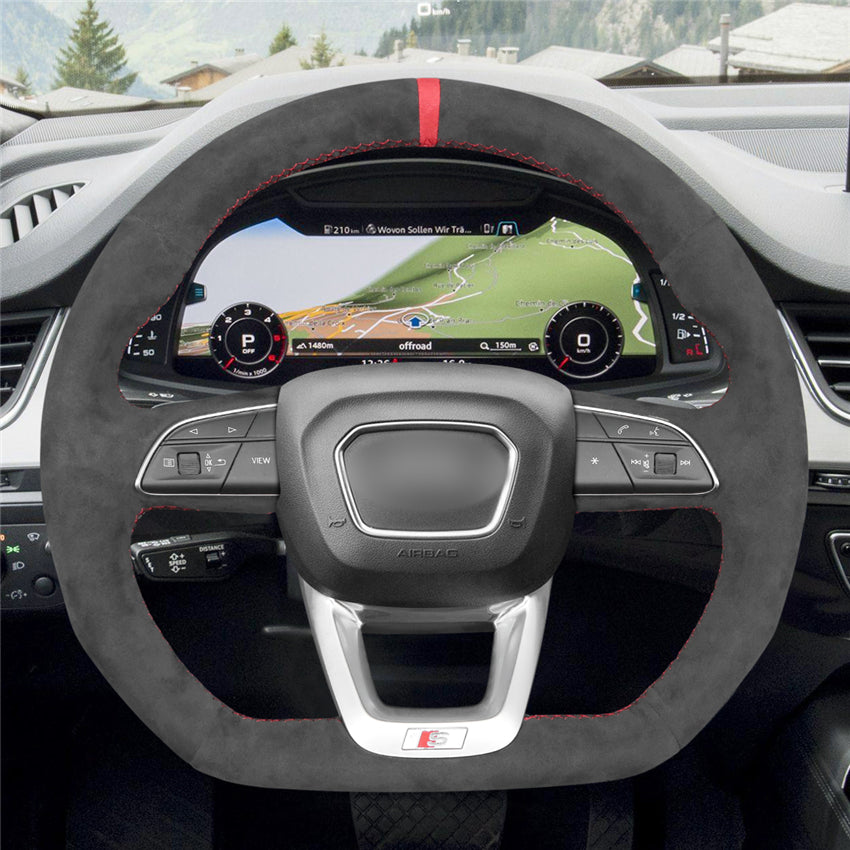MEWANT Couvre Volant pour Audi Q3 RS Q5 SQ5 SQ7 Q8 SQ8 RS Q8 2018-2022