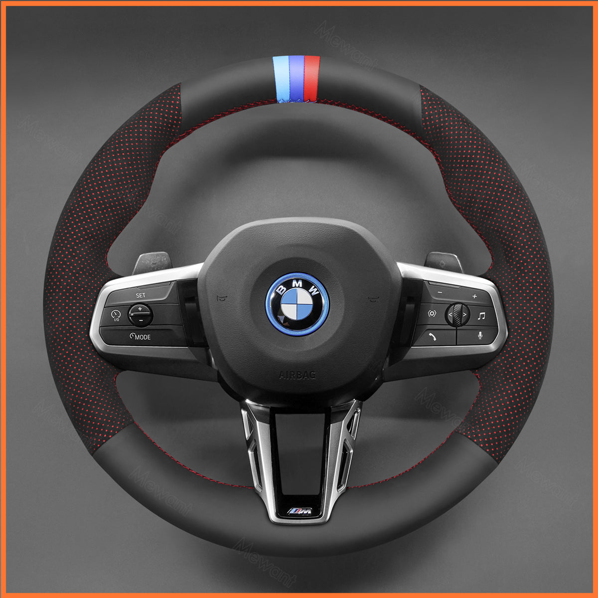 MEWANT Couvre Volant pour BMW (M Sport) 2 Series U06 (Active Tourer) 2022-2024 / X1 U11 X2 U10 2024