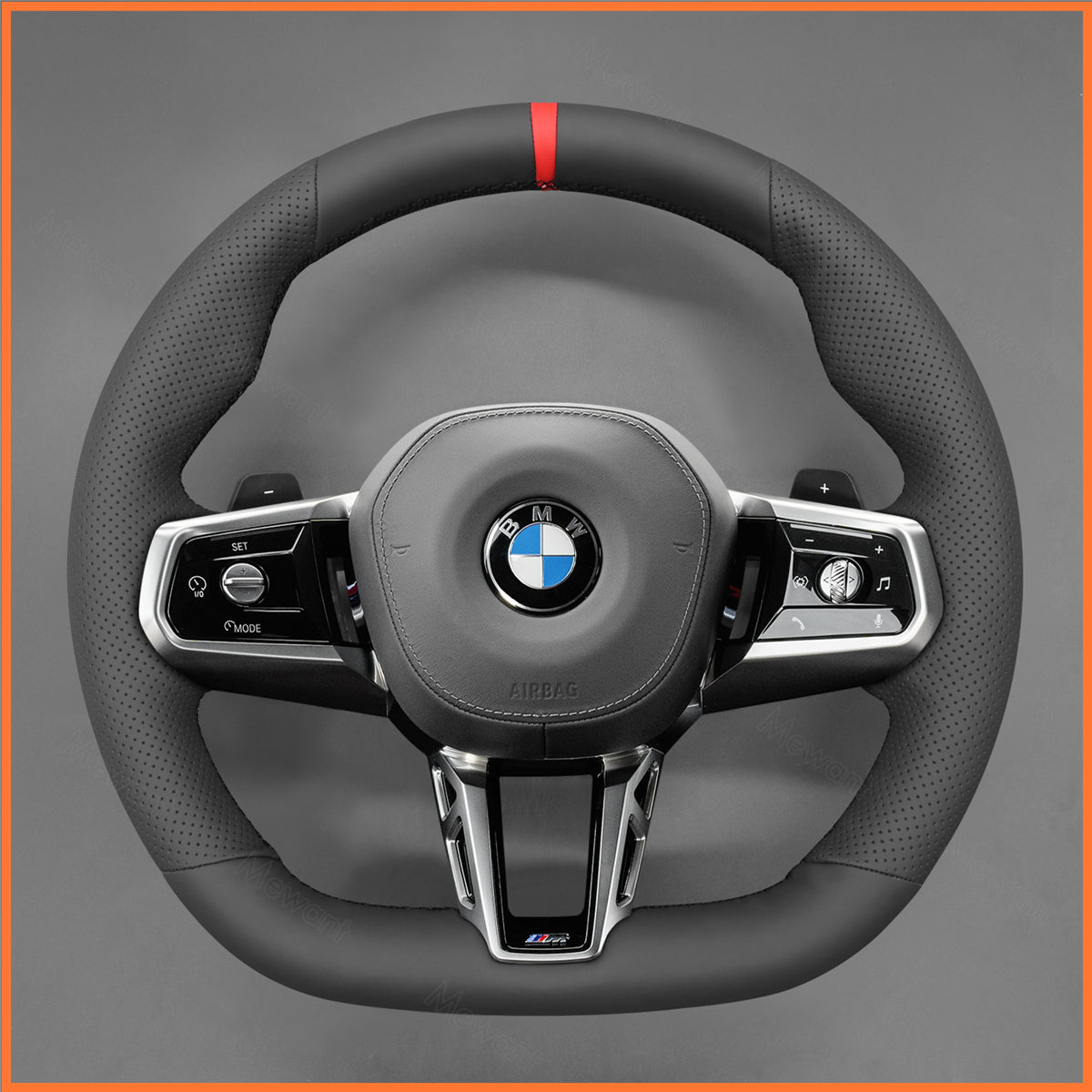 MEWANT Couvre Volant pour BMW (M Sport)5 Series G60 (Sedan) G61 (Touring) 7 Series G70 i5 G60 (Sedan) G61 (Touring) i7 G70