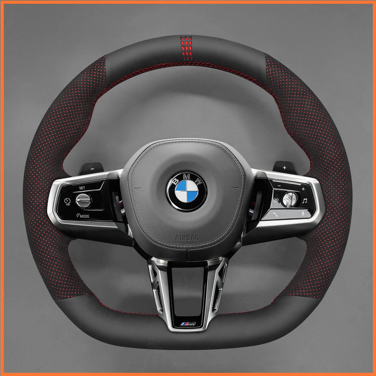 MEWANT Couvre Volant pour BMW (M Sport)5 Series G60 (Sedan) G61 (Touring) 7 Series G70 i5 G60 (Sedan) G61 (Touring) i7 G70