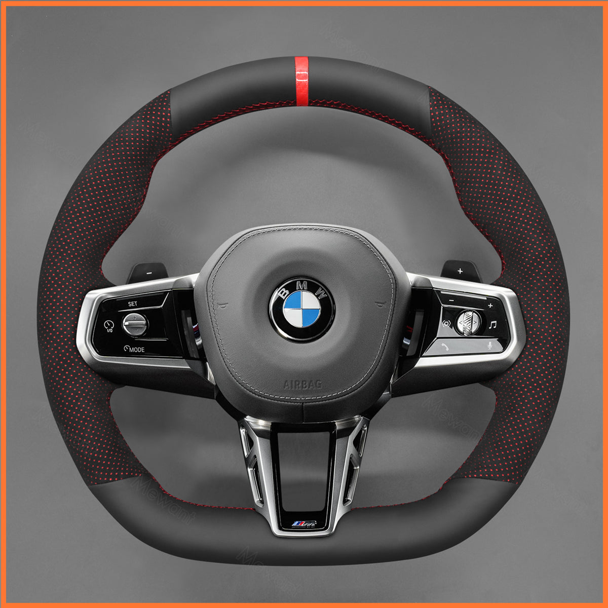MEWANT Couvre Volant pour BMW (M Sport)5 Series G60 (Sedan) G61 (Touring) 7 Series G70 i5 G60 (Sedan) G61 (Touring) i7 G70