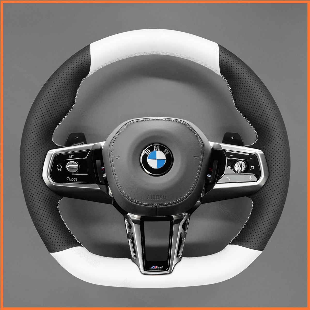 MEWANT Couvre Volant pour BMW (M Sport)5 Series G60 (Sedan) G61 (Touring) 7 Series G70 i5 G60 (Sedan) G61 (Touring) i7 G70