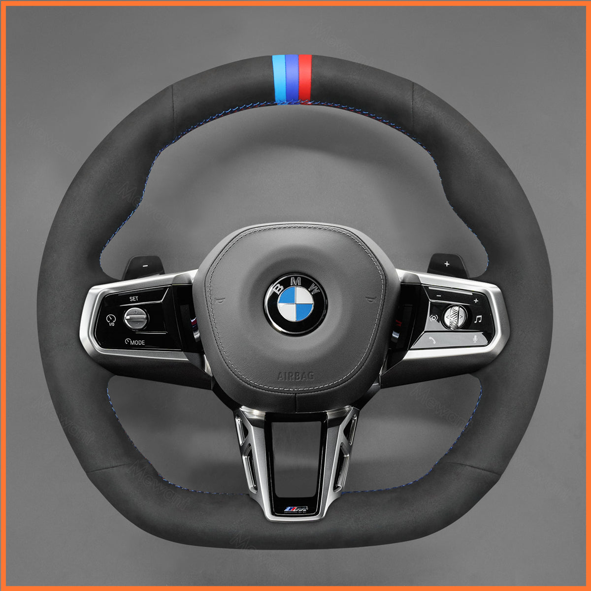 MEWANT Couvre Volant pour BMW (M Sport)5 Series G60 (Sedan) G61 (Touring) 7 Series G70 i5 G60 (Sedan) G61 (Touring) i7 G70