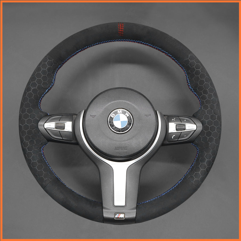 MEWANT Couvre Volant pour BMW (M Sport) X6 X5X4 X3 X2 X1 F12 F10 F32 F34 F20 F21 M135i F45 F46  F22 F23 M235i F30 F31 2015-2019
