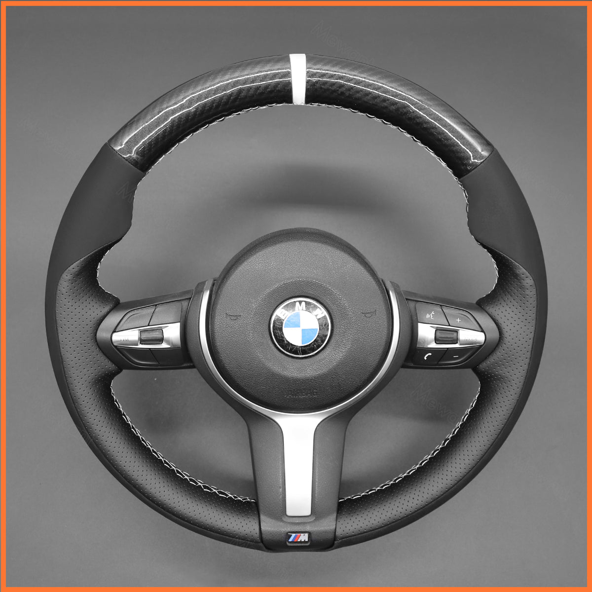 MEWANT Couvre Volant pour BMW (M Sport) X6 X5X4 X3 X2 X1 F12 F10 F32 F34 F20 F21 M135i F45 F46  F22 F23 M235i F30 F31 2015-2019