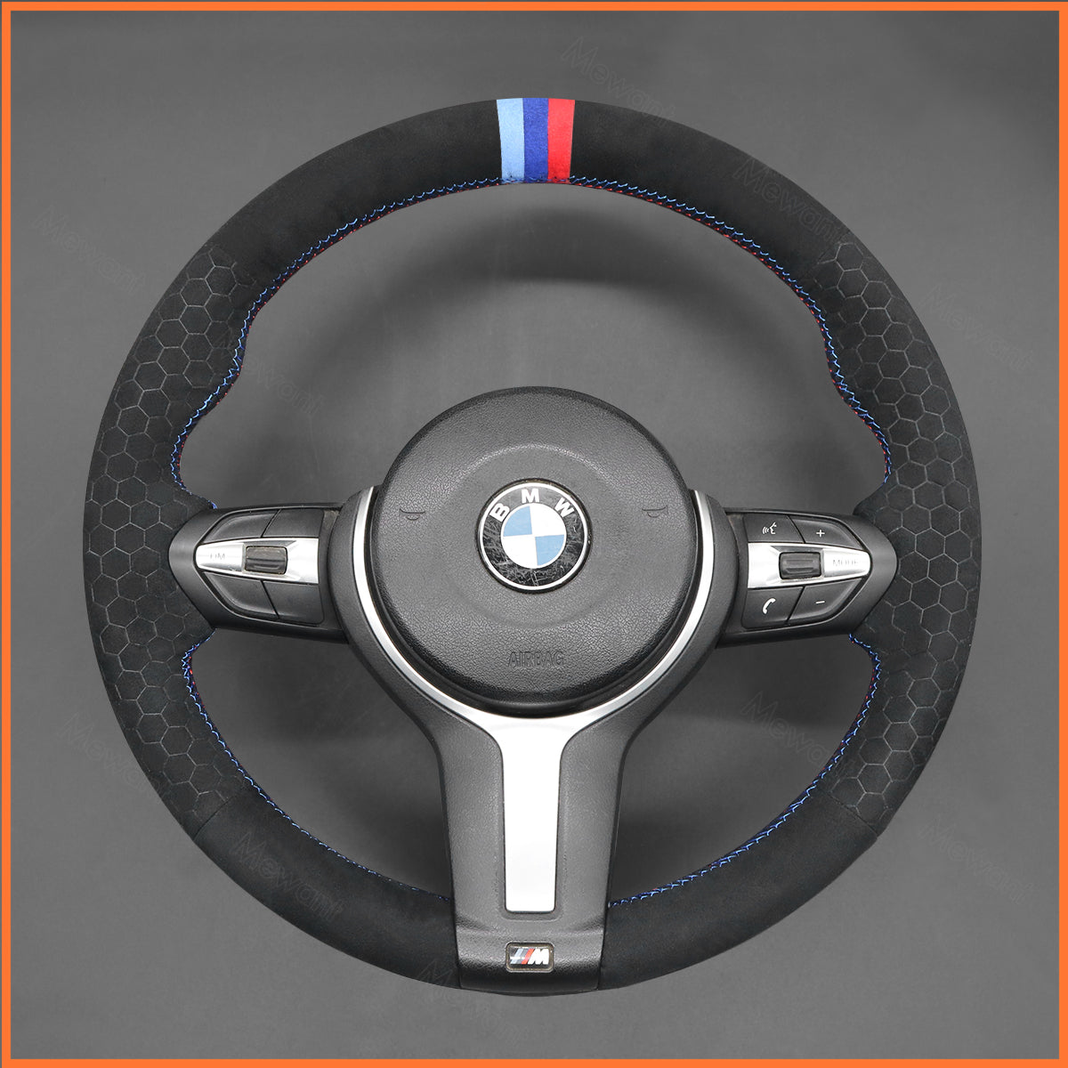 MEWANT Couvre Volant pour BMW (M Sport) X6 X5X4 X3 X2 X1 F12 F10 F32 F34 F20 F21 M135i F45 F46  F22 F23 M235i F30 F31 2015-2019