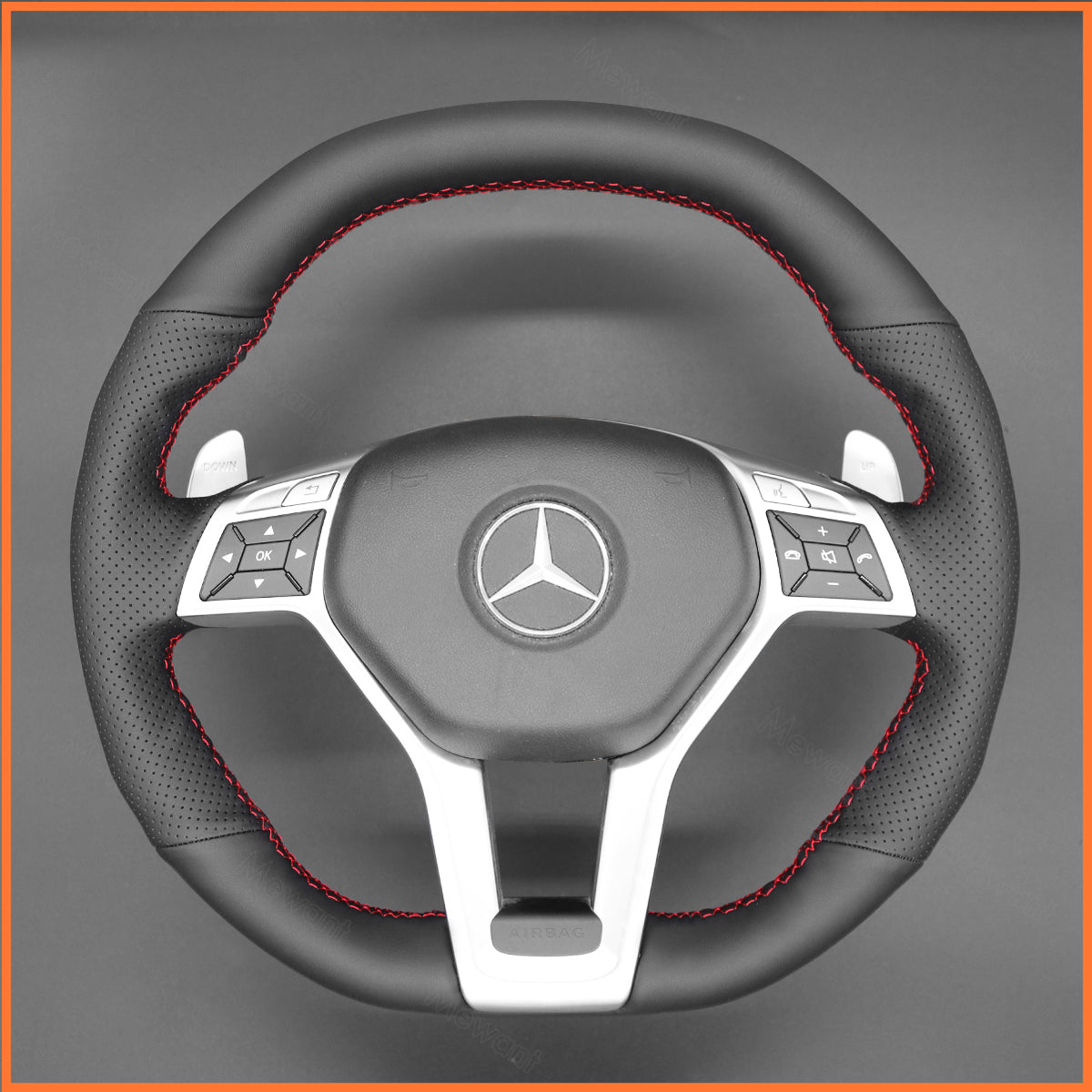 MEWANT Couvre Volant pour Benz AMG C63 W204  CLA 45 C117  C218  AMG S-Model W212  E 63 S W212 SL 63 R231