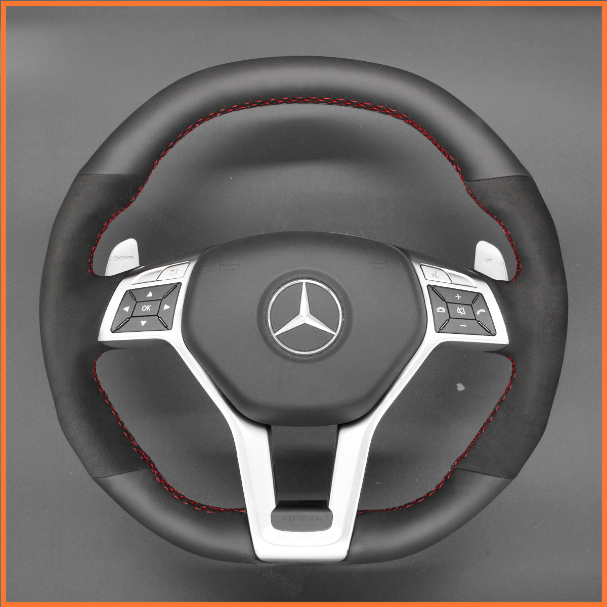 MEWANT Couvre Volant pour Benz AMG C63 W204  CLA 45 C117  C218  AMG S-Model W212  E 63 S W212 SL 63 R231