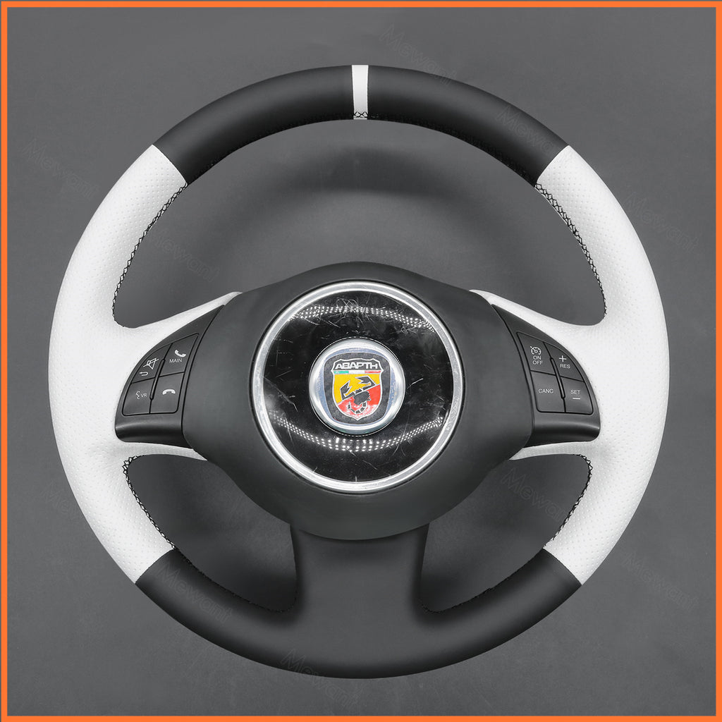 MEWANT Couvre Volant pour Fiat 500 2007-2015 Fiat 500e 2014-2018 Fiat 500C 2014-2017