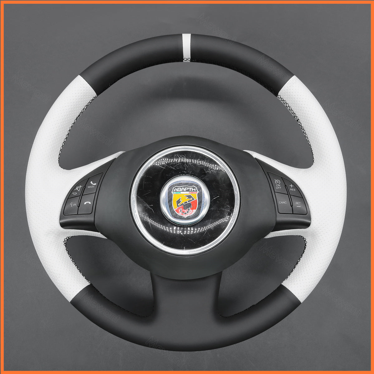MEWANT Couvre Volant pour Fiat 500 2007-2015 Fiat 500e 2014-2018 Fiat 500C 2014-2017