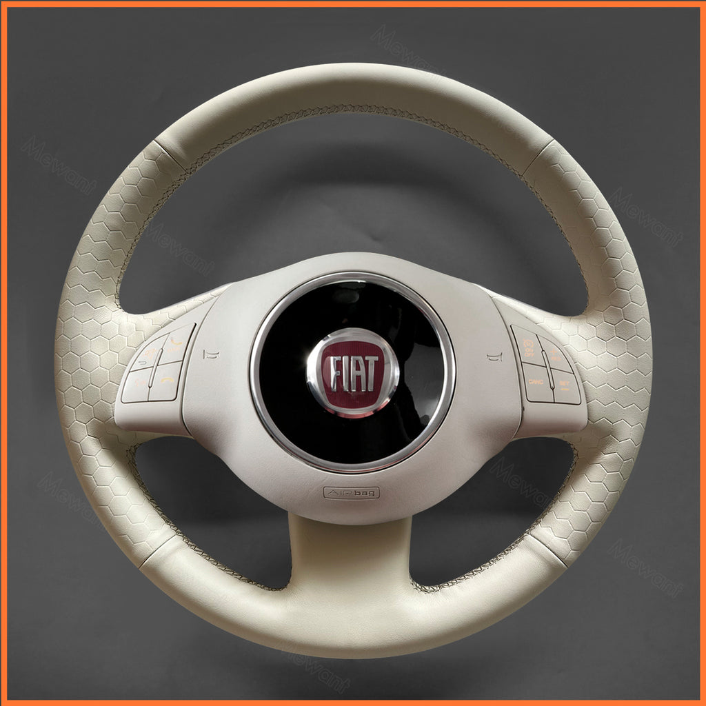 MEWANT Couvre Volant pour Fiat 500 2007-2015 Fiat 500e 2014-2018 Fiat 500C 2014-2017