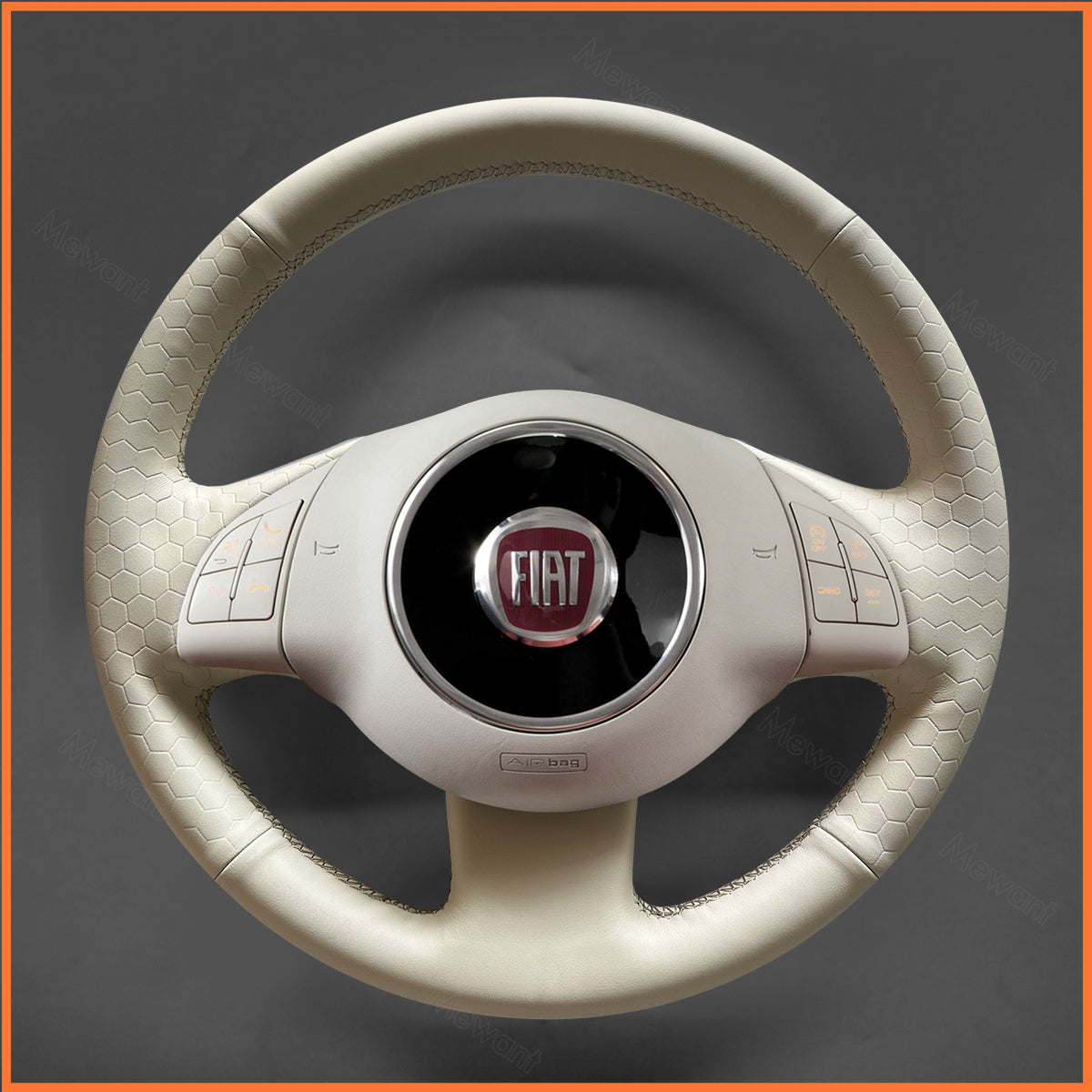 MEWANT Couvre Volant pour Fiat 500 2007-2015 Fiat 500e 2014-2018 Fiat 500C 2014-2017