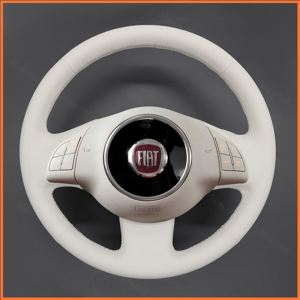 MEWANT Couvre Volant pour Fiat 500 2007-2015 Fiat 500e 2014-2018 Fiat 500C 2014-2017