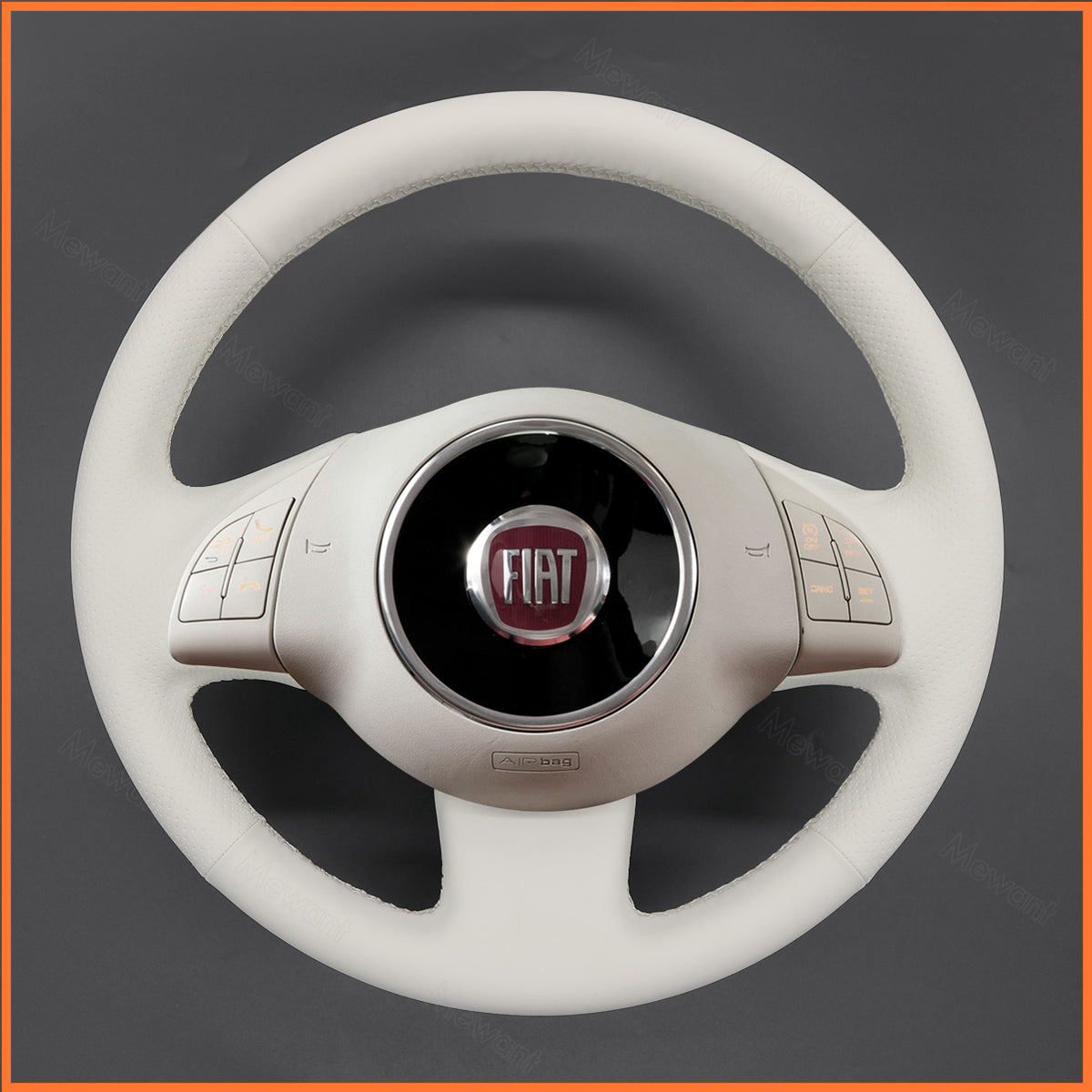 MEWANT Couvre Volant pour Fiat 500 2007-2015 Fiat 500e 2014-2018 Fiat 500C 2014-2017