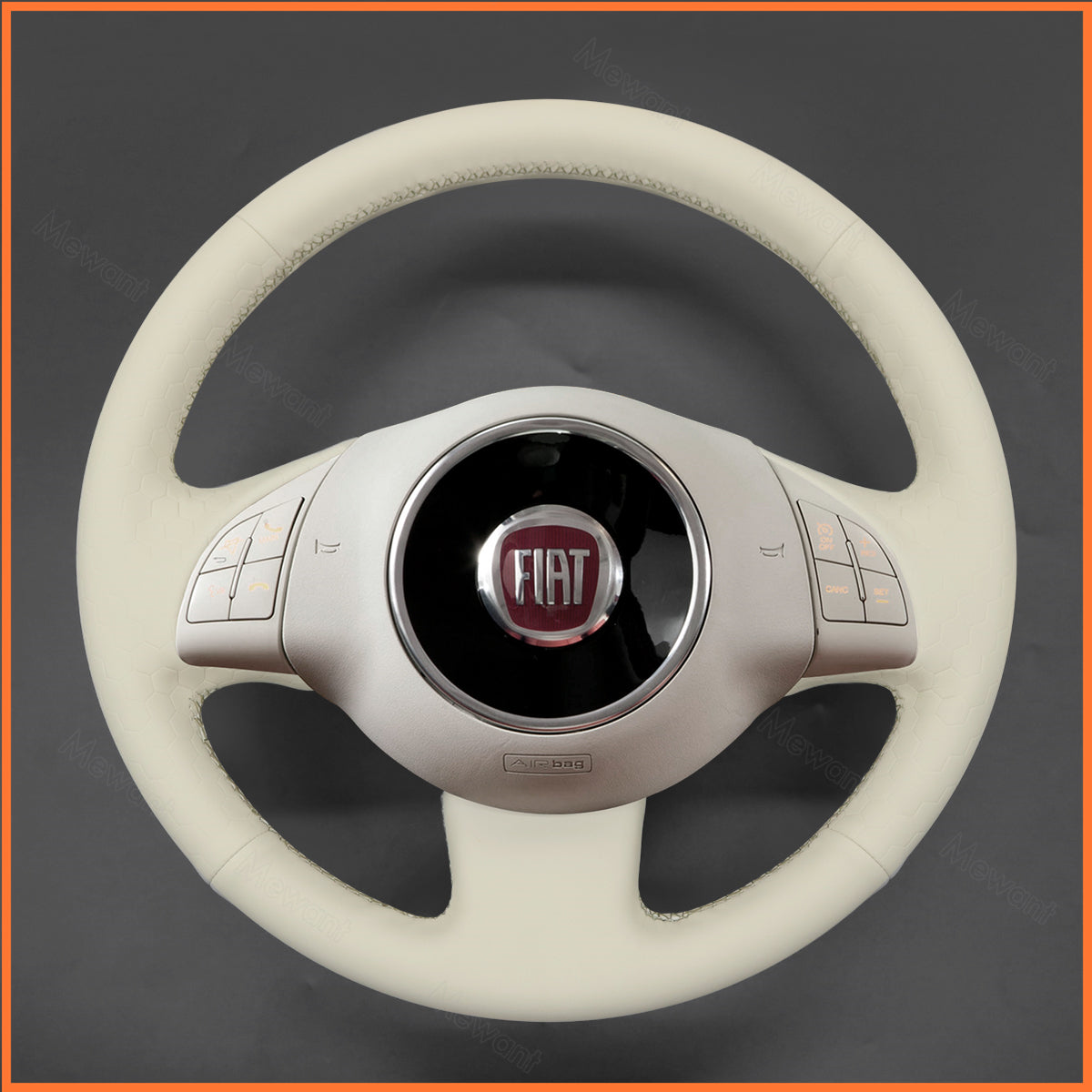 MEWANT Couvre Volant pour Fiat 500 2007-2015 Fiat 500e 2014-2018 Fiat 500C 2014-2017