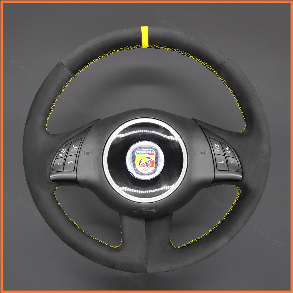 MEWANT Couvre Volant pour Fiat 500 2007-2015 Fiat 500e 2014-2018 Fiat 500C 2014-2017