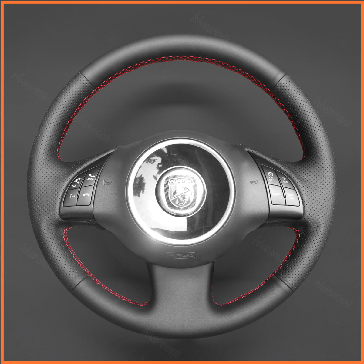 MEWANT Couvre Volant pour Fiat 500 2007-2015 Fiat 500e 2014-2018 Fiat 500C 2014-2017