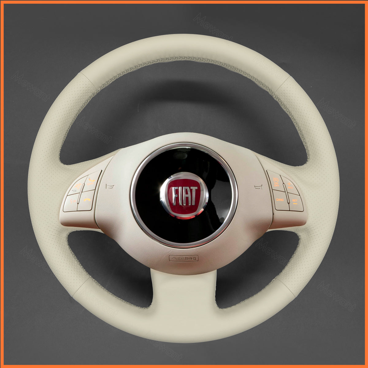 MEWANT Couvre Volant pour Fiat 500 2007-2015 Fiat 500e 2014-2018 Fiat 500C 2014-2017