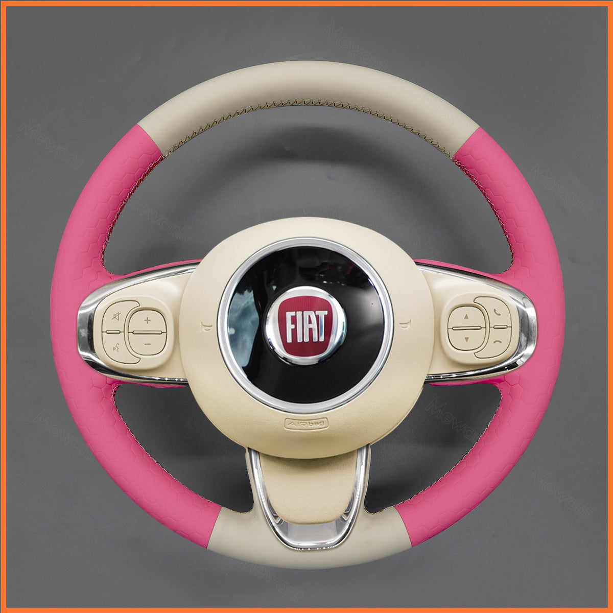 MEWANT Couvre Volant pour Fiat 500 2015-2021 / 500C 2016-2021