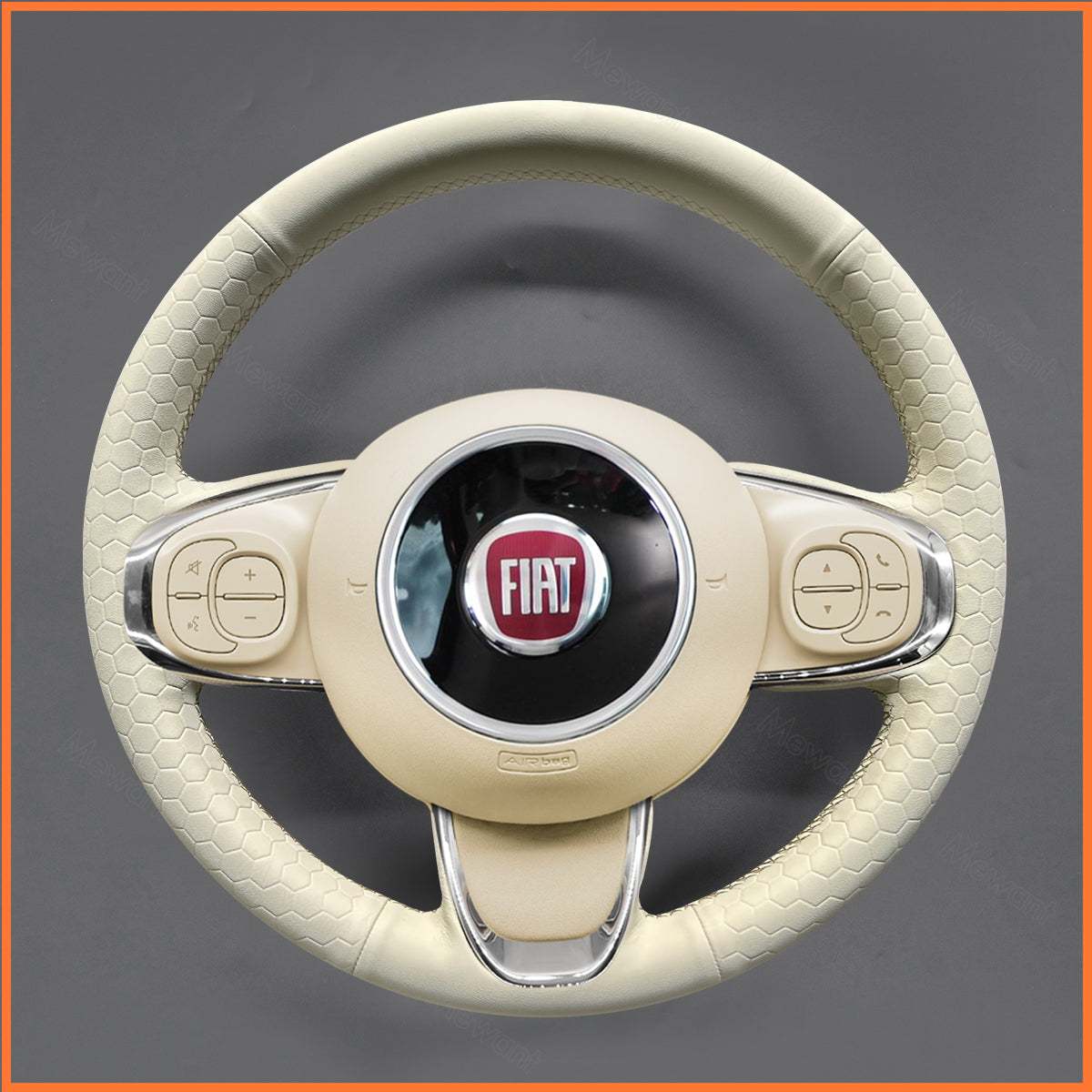 MEWANT Couvre Volant pour Fiat 500 2015-2021 / 500C 2016-2021