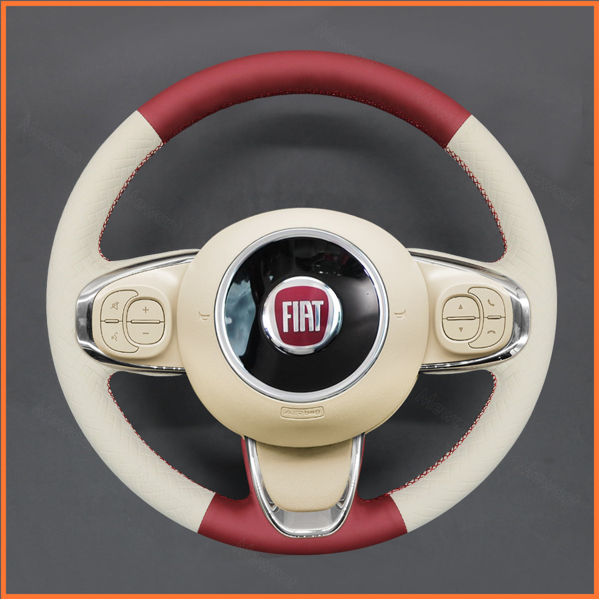 MEWANT Couvre Volant pour Fiat 500 2015-2021 / 500C 2016-2021