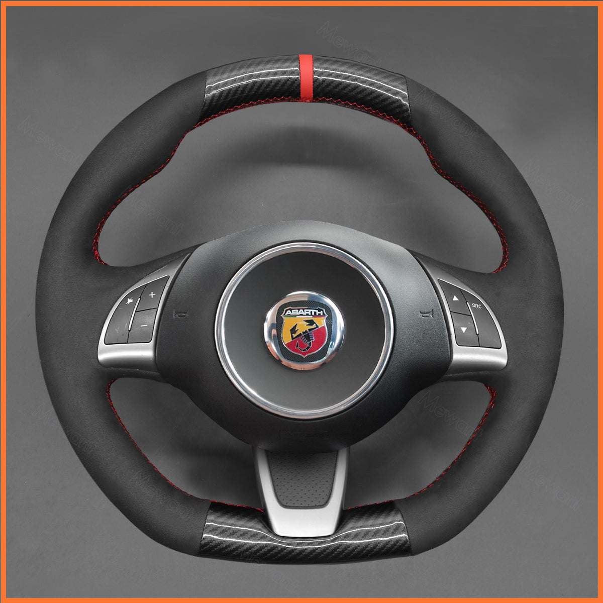 MEWANT Couvre Volant pour Fiat Abarth 500 500C 595 595C Fiat 500 (GQ/S) 500C (S)