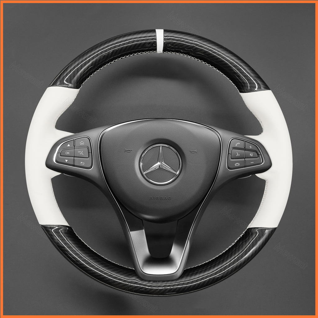 MEWANT Couvre Volant pour Mercedes-Benz A-Class B-Class C-Class CLA-Class CLS-Class E-Class (W213) EQV (W447) GLC-Class (X253C253) GLE-Class (W166C292) (W470)