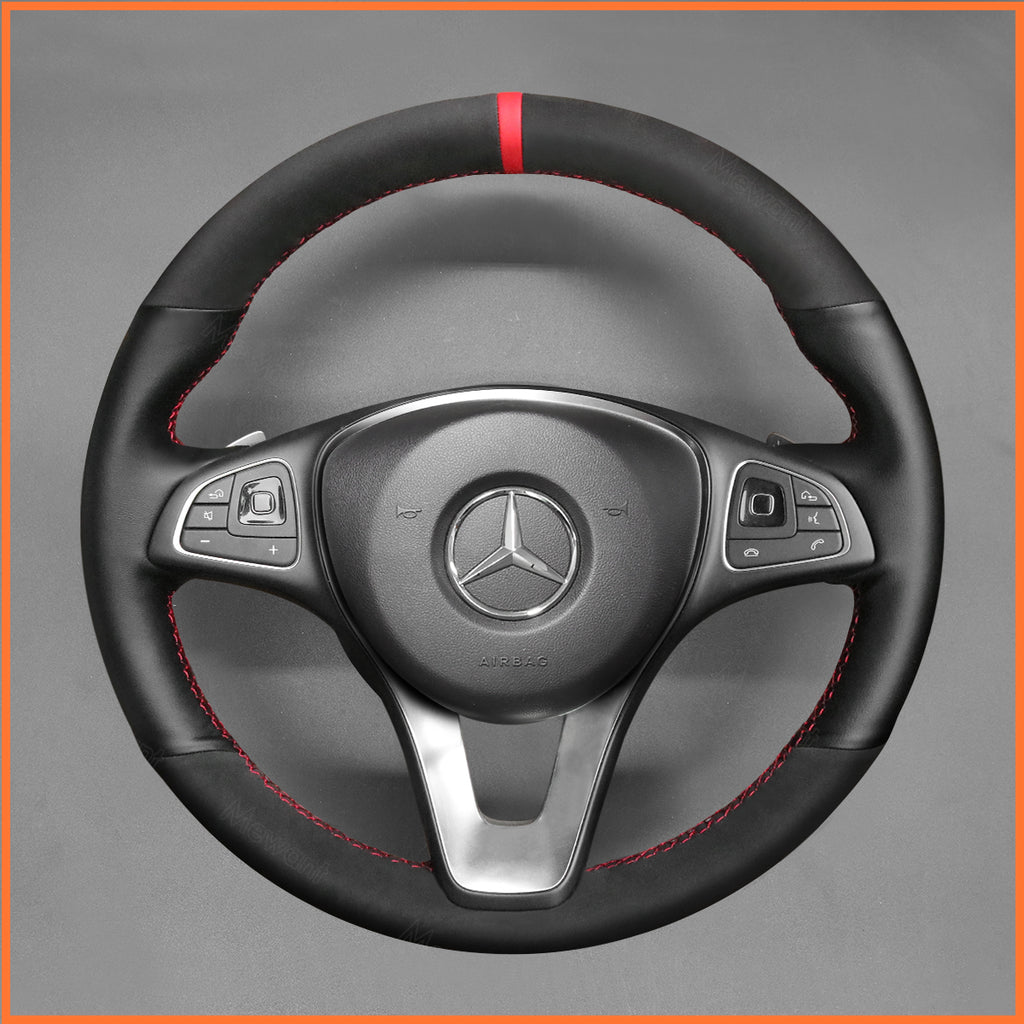 MEWANT Couvre Volant pour Mercedes-Benz A-Class B-Class C-Class CLA-Class CLS-Class E-Class (W213) EQV (W447) GLC-Class (X253C253) GLE-Class (W166C292) (W470)