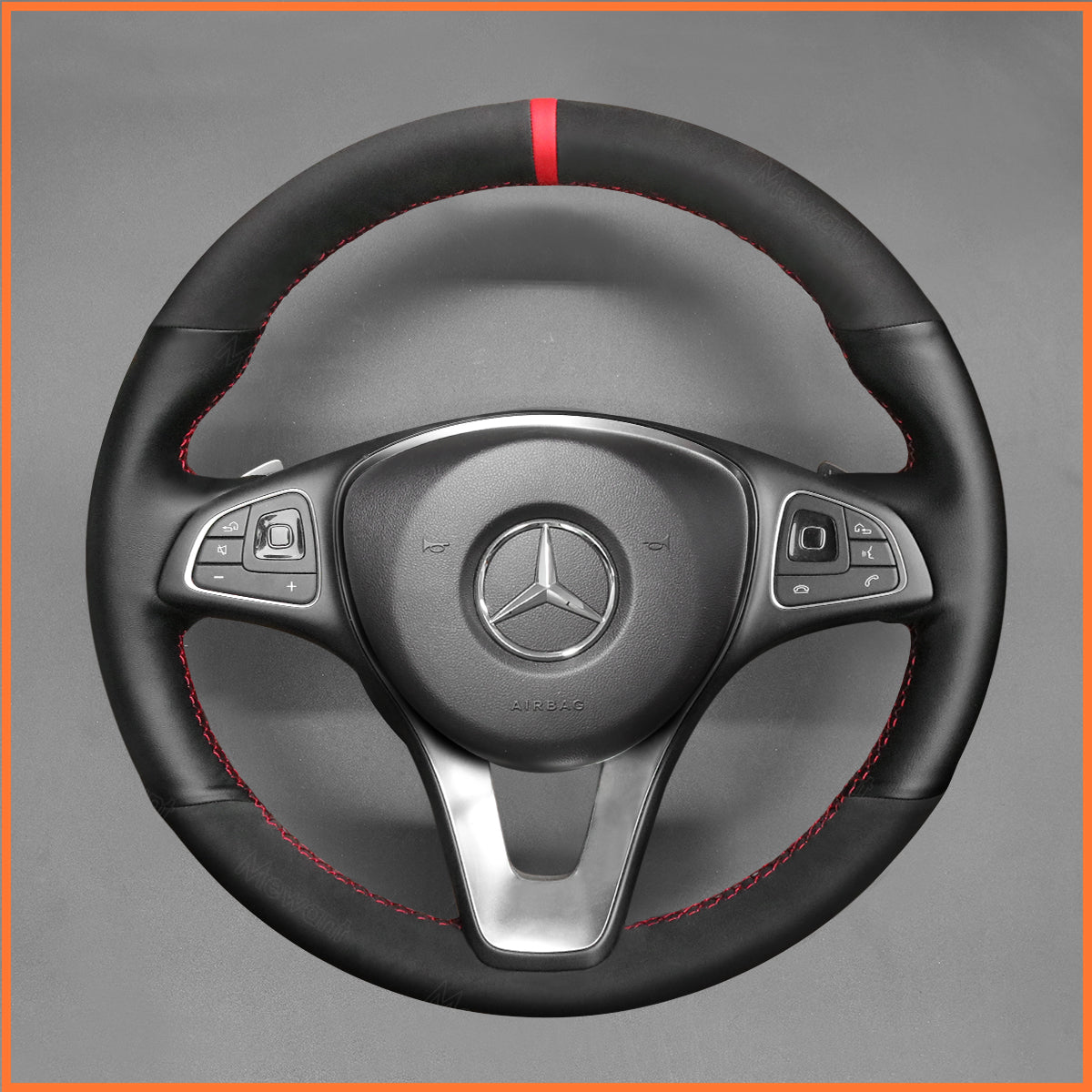 MEWANT Couvre Volant pour Mercedes-Benz A-Class B-Class C-Class CLA-Class CLS-Class E-Class (W213) EQV (W447) GLC-Class (X253C253) GLE-Class (W166C292) (W470)