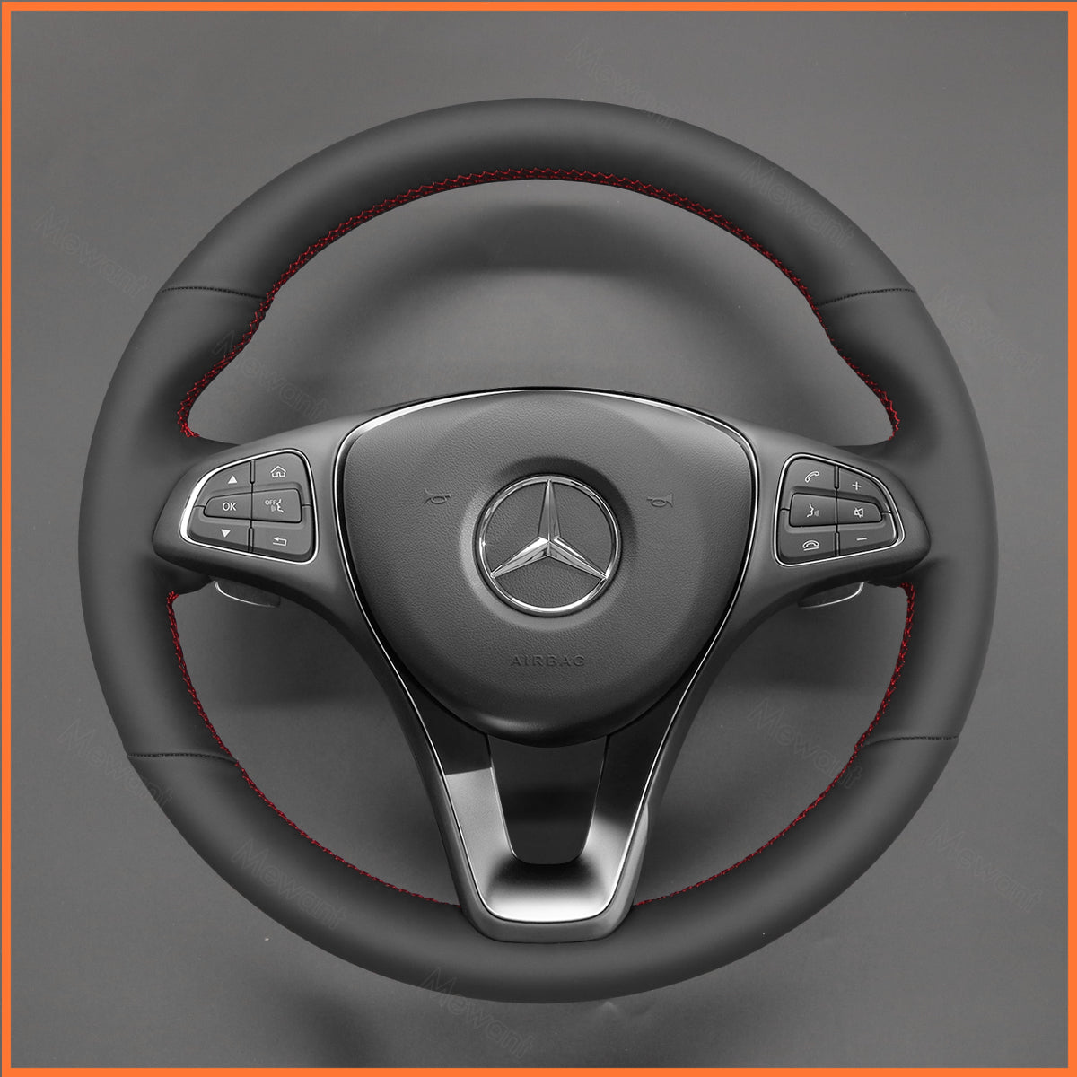 MEWANT Couvre Volant pour Mercedes-Benz A-Class B-Class C-Class CLA-Class CLS-Class E-Class (W213) EQV (W447) GLC-Class (X253C253) GLE-Class (W166C292) (W470)