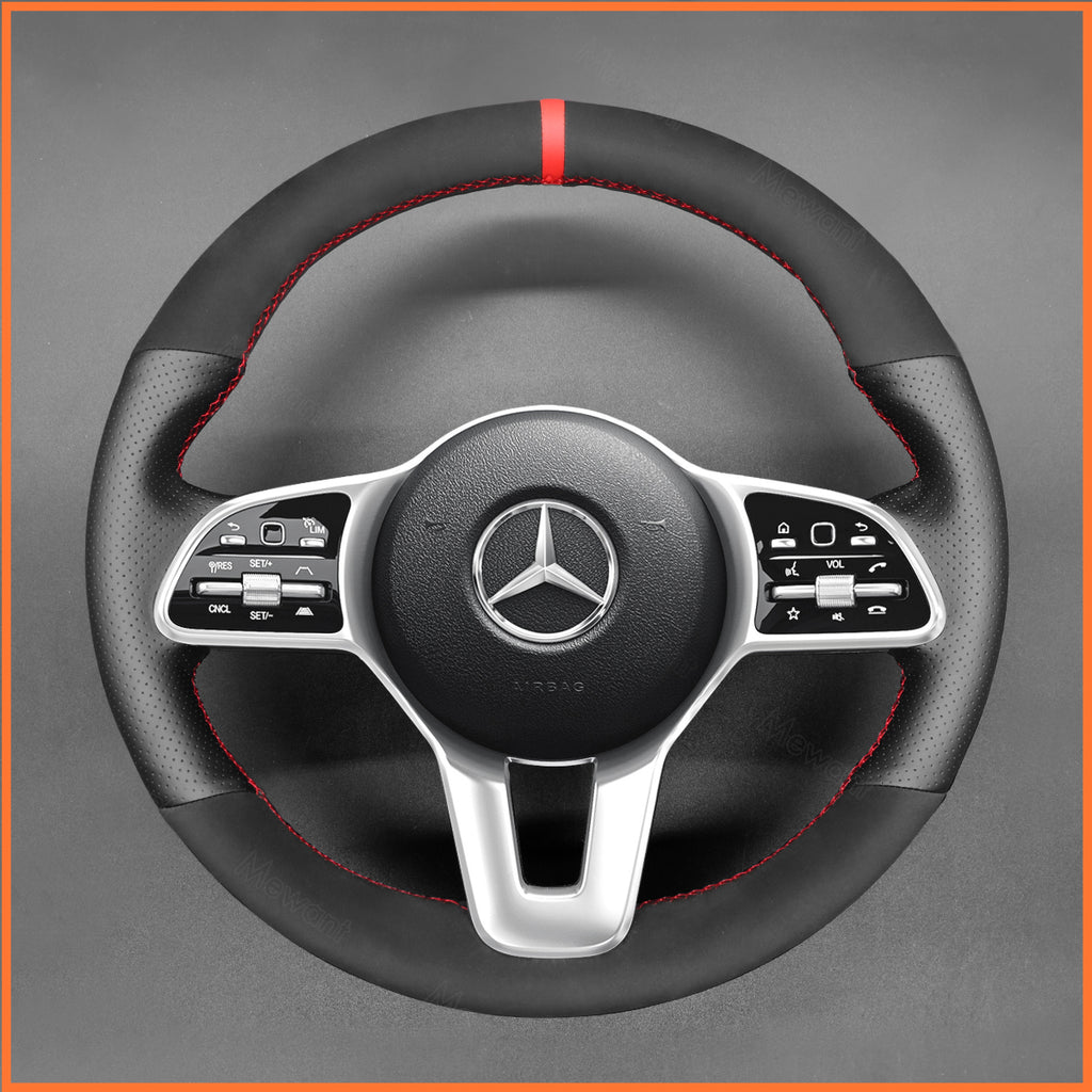 MEWANT Couvre Volant pour Mercedes-Benz A-Class (W177V177) C-Class (W205)  B-Class (W247) Citan CLA-Class (C118) E-Class (W213 GLA-Class GLS-Class Sprinter
