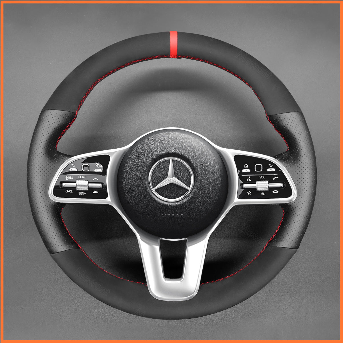 MEWANT Couvre Volant pour Mercedes-Benz A-Class (W177V177) C-Class (W205)  B-Class (W247) Citan CLA-Class (C118) E-Class (W213 GLA-Class GLS-Class Sprinter