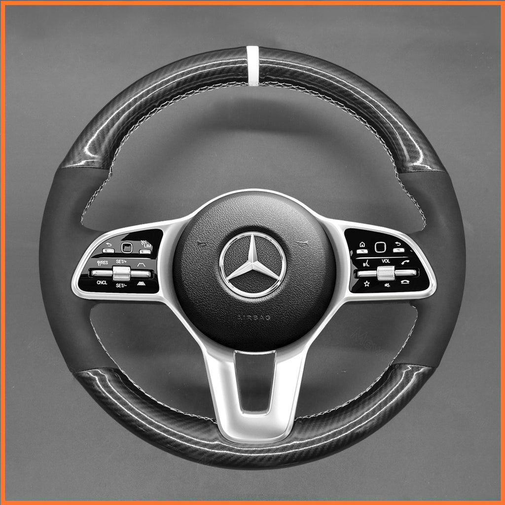MEWANT Couvre Volant pour Mercedes-Benz A-Class (W177V177) C-Class (W205)  B-Class (W247) Citan CLA-Class (C118) E-Class (W213 GLA-Class GLS-Class Sprinter