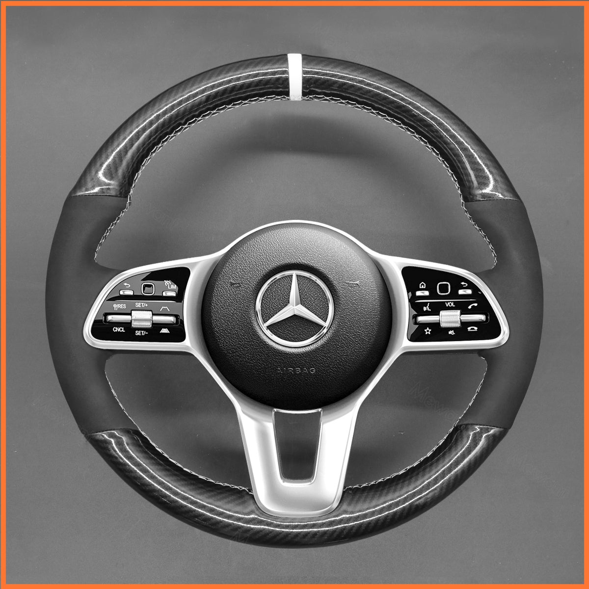 MEWANT Couvre Volant pour Mercedes-Benz A-Class (W177V177) C-Class (W205)  B-Class (W247) Citan CLA-Class (C118) E-Class (W213 GLA-Class GLS-Class Sprinter