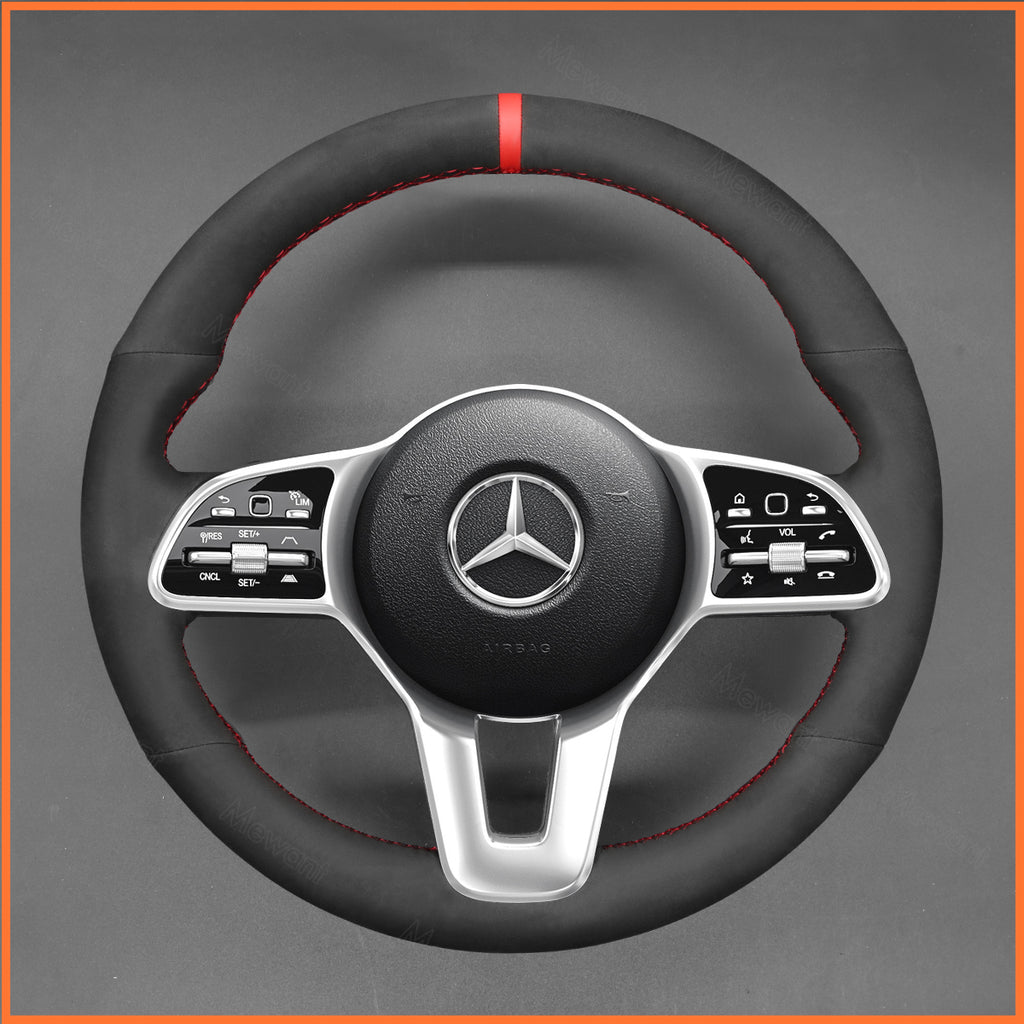 MEWANT Couvre Volant pour Mercedes-Benz A-Class (W177V177) C-Class (W205)  B-Class (W247) Citan CLA-Class (C118) E-Class (W213 GLA-Class GLS-Class Sprinter