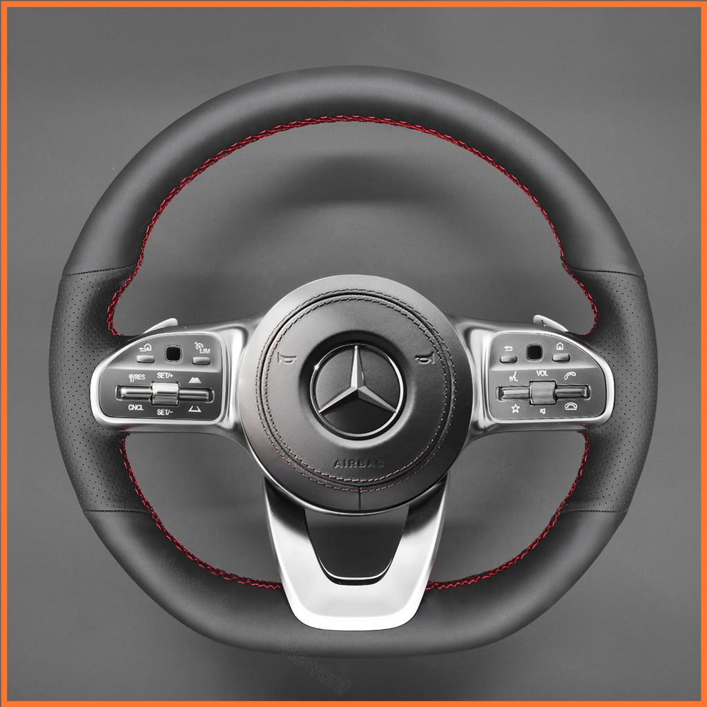 MEWANT Couvre Volant pour Mercedes-Benz AMG-Line AMG-Sport A-Class B-Class (W247) C-Class (W205) CLA-Class (C118) E-Class (W213)GLE-Class
