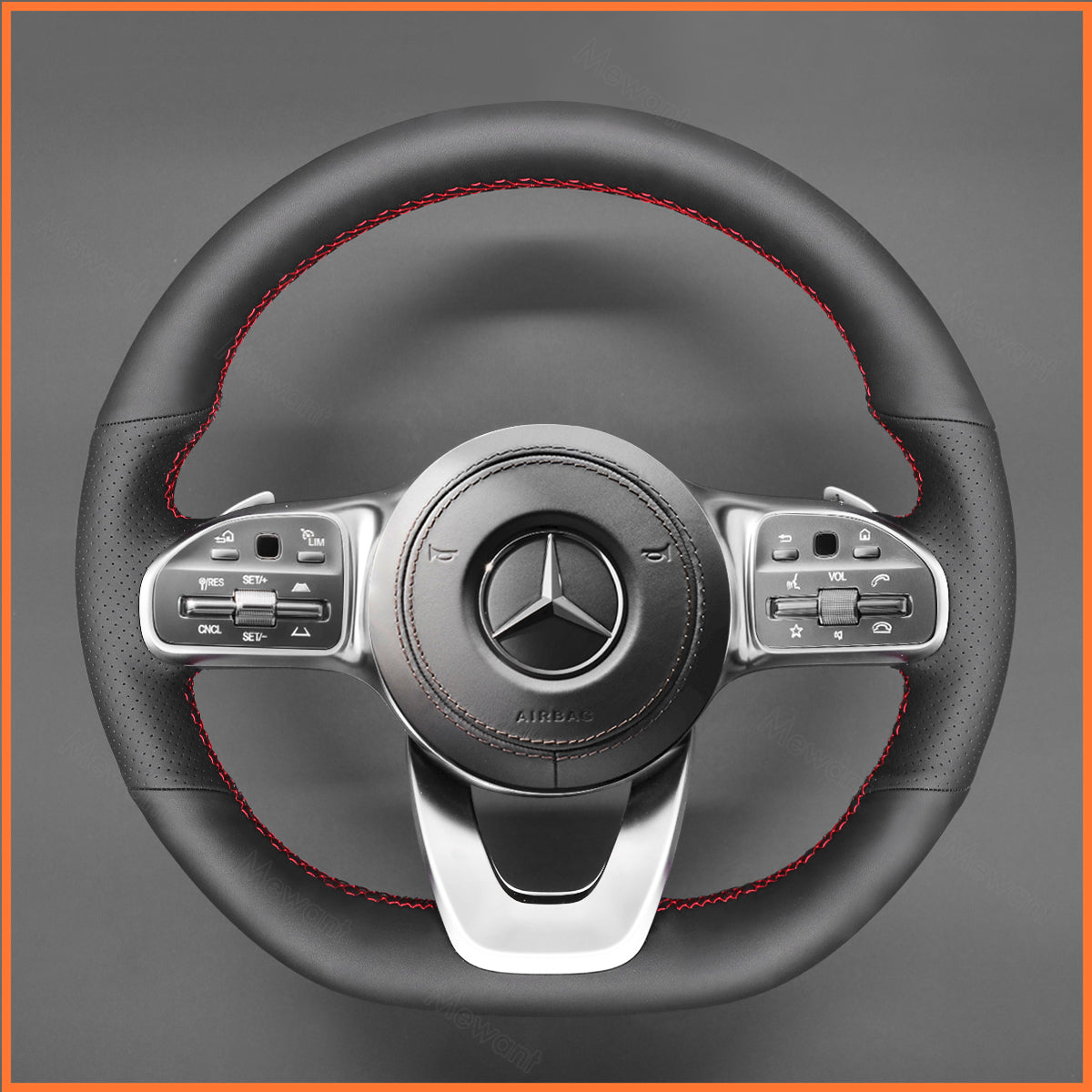 MEWANT Couvre Volant pour Mercedes-Benz AMG-Line AMG-Sport A-Class B-Class (W247) C-Class (W205) CLA-Class (C118) E-Class (W213)GLE-Class