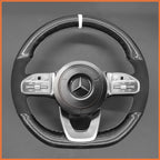 MEWANT Couvre Volant pour Mercedes-Benz AMG-Line AMG-Sport A-Class B-Class (W247) C-Class (W205) CLA-Class (C118) E-Class (W213)GLE-Class